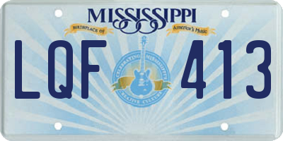 MS license plate LQF413