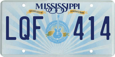 MS license plate LQF414