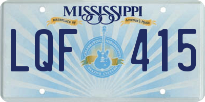 MS license plate LQF415