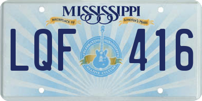 MS license plate LQF416