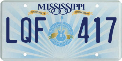 MS license plate LQF417