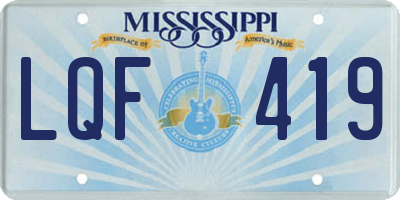 MS license plate LQF419