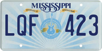MS license plate LQF423