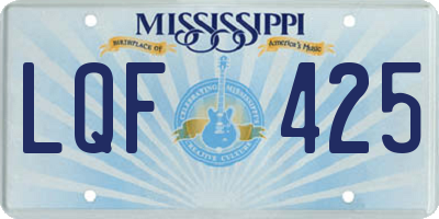 MS license plate LQF425