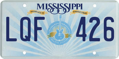 MS license plate LQF426
