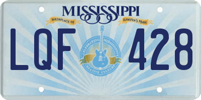 MS license plate LQF428
