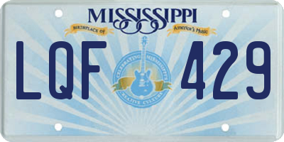 MS license plate LQF429