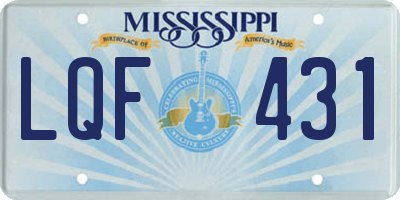 MS license plate LQF431