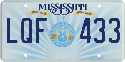 MS license plate LQF433