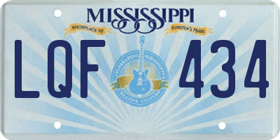 MS license plate LQF434