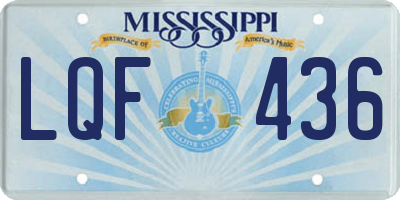 MS license plate LQF436