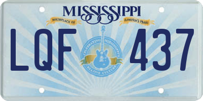 MS license plate LQF437
