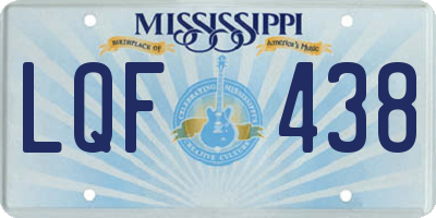 MS license plate LQF438