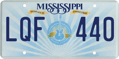 MS license plate LQF440
