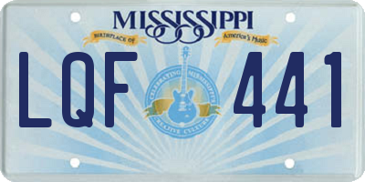 MS license plate LQF441