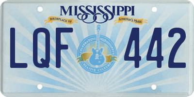 MS license plate LQF442