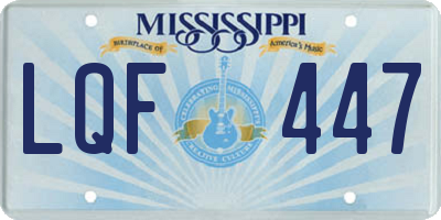 MS license plate LQF447