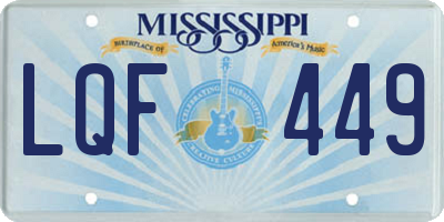 MS license plate LQF449