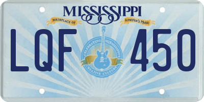 MS license plate LQF450