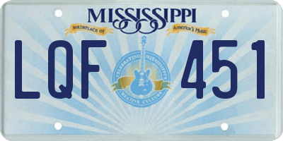 MS license plate LQF451