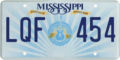MS license plate LQF454