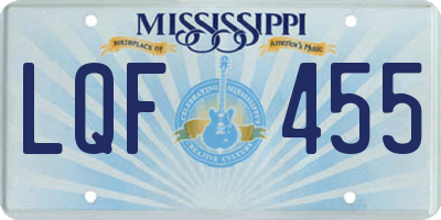 MS license plate LQF455