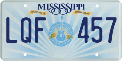 MS license plate LQF457