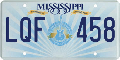 MS license plate LQF458