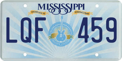 MS license plate LQF459