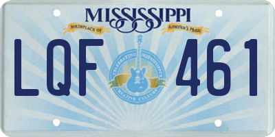 MS license plate LQF461