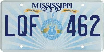 MS license plate LQF462