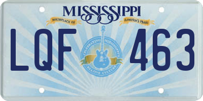 MS license plate LQF463