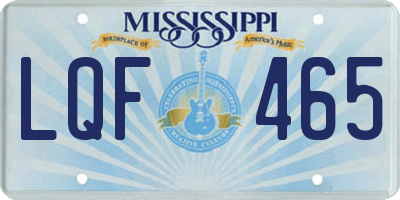 MS license plate LQF465