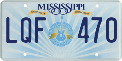 MS license plate LQF470