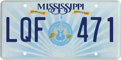 MS license plate LQF471