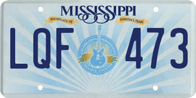 MS license plate LQF473