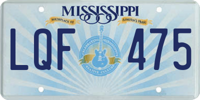 MS license plate LQF475