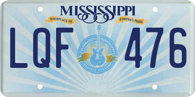 MS license plate LQF476