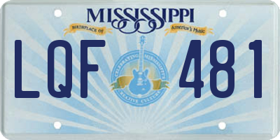 MS license plate LQF481
