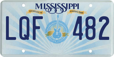 MS license plate LQF482