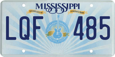 MS license plate LQF485