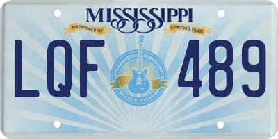 MS license plate LQF489
