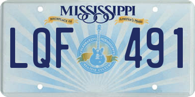 MS license plate LQF491