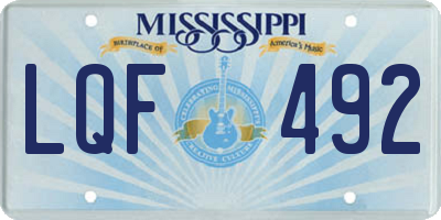 MS license plate LQF492