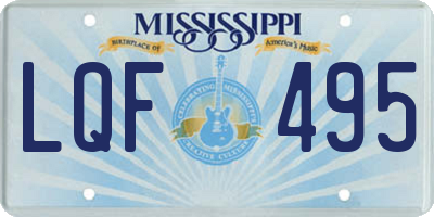 MS license plate LQF495