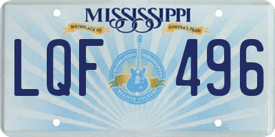 MS license plate LQF496