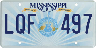 MS license plate LQF497