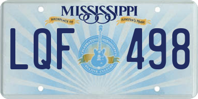 MS license plate LQF498