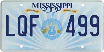 MS license plate LQF499