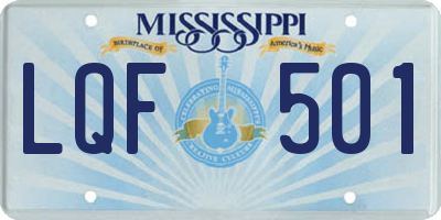 MS license plate LQF501